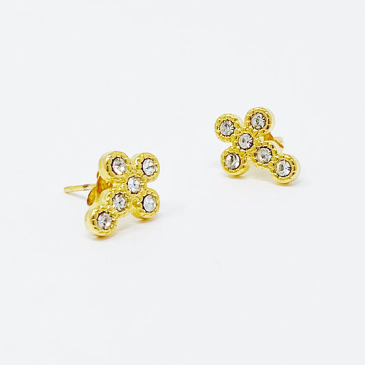 Vintage Minimalist Cross Stud Earrings
