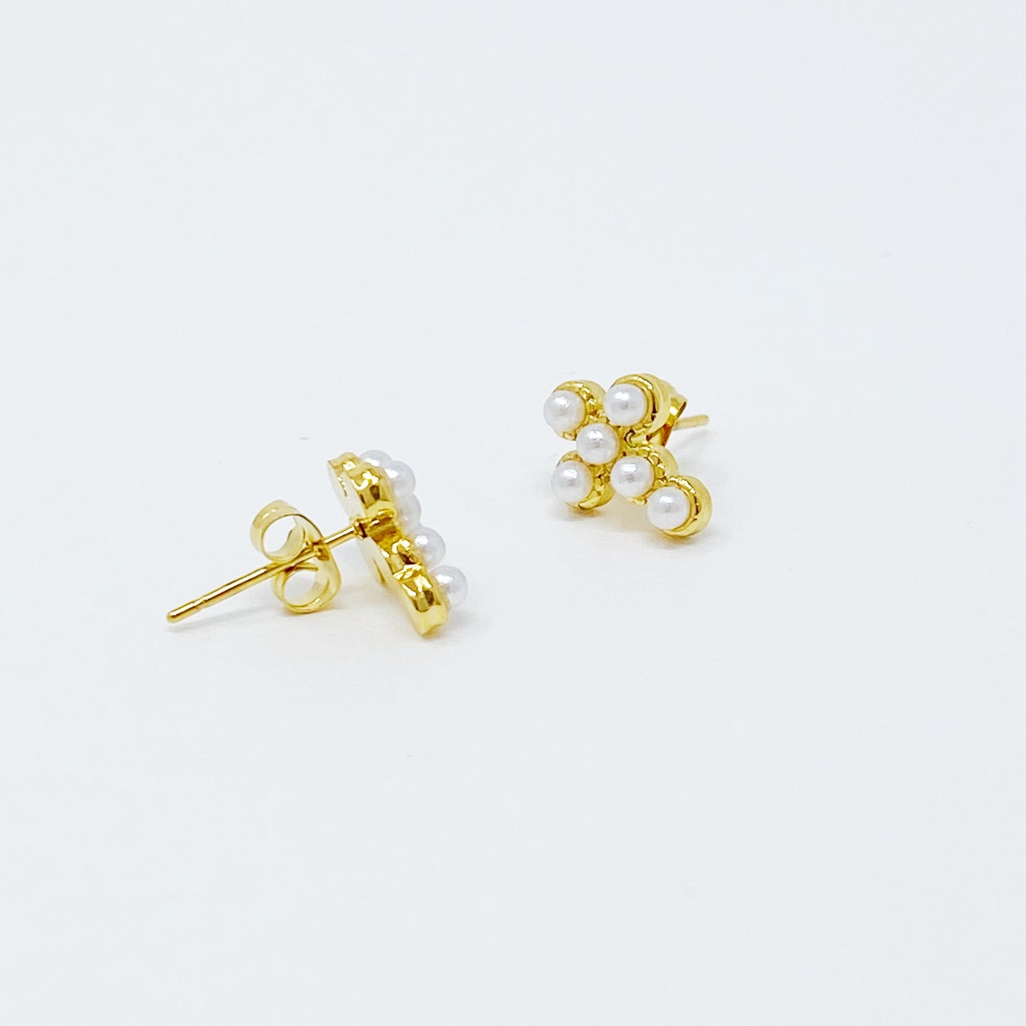 Vintage Minimalist Cross Stud Earrings